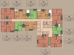 Mặt bằng tầng chung cư The ZEN Residence