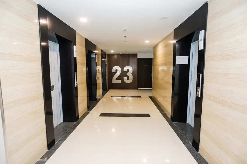 Sảnh thang máy chung cư The Zen Residence