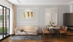 Thiết kế phòng khách căn hộ the zen 1 phòng ngủ