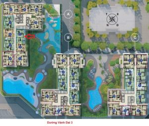Vị trí căn hộ 01 tòa A the zen residence